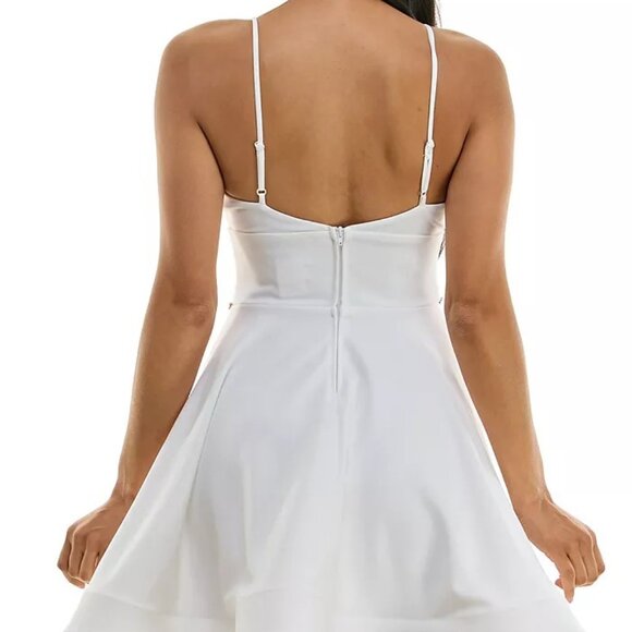 Bustier Beaded-Waist Skater Flare Dress - Picture 3 of 3